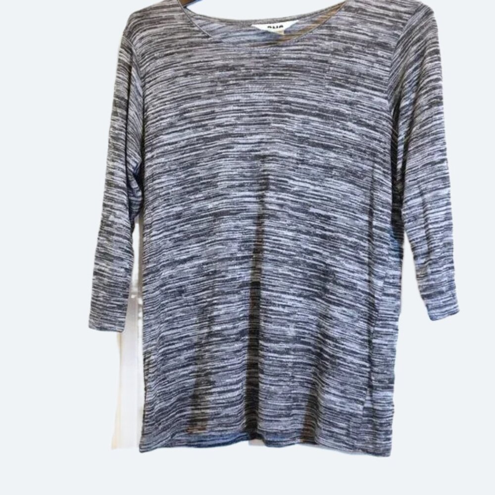 Alia grey Heathered knit top three quarter sleeves Size L